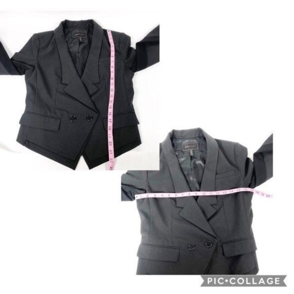 BCBGMaxazaria crop black tuxedo blazer jacket Smal - Picture 7 of 8